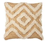 Coussin Déco en Jute Tufté 40x40cm Beige & Naturel