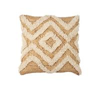 HOME DECO FACTORY – Coussin TX0052 en jute et coton tufté 40x40 cm Beige