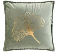 Douceur d'Intérieur Coussin déhoussable Glama Velours imprimé métallisé 45 x 45 cm Vert