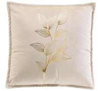 Douceur d'Intérieur – Coussin déhoussable Oxalis 45x45 cm – Velours imprimé métallisé Beige