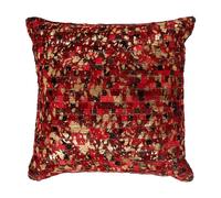 Coussin Déco Finish 45x45cm Rouge & Or