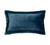 Coussin Déco Flanelle Cuddly 38x58cm Bleu Égéen