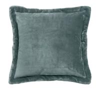 Coussin Déco Flanelle Cuddly 53x53cm Bleu Givré