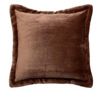 Coussin Déco Flanelle Cuddly 53x53cm Marron