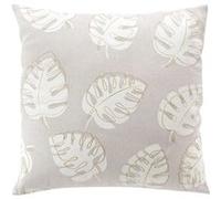 Paris Prix Coussin déco Evasion déhoussable Polycoton imprimé métallisé 45 x 45 cm Beige