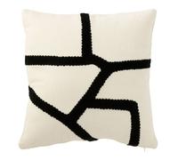 Coussin Déco ""Ligne"" 43x43cm Blanc & Noir