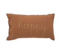 Atmosphera - Coussin rectangulaire Lili en Gaze de Coton 50x30cm Marron