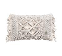 Coussin Déco Macramé "Idylle Folk" 30x50cm Beige