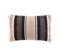 Coussin Déco ""Mirage"" 30x50cm Naturel & Noir