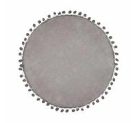 Coussin Déco Pompons - 40 cm - Gris