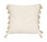 Coussin Gypsy ivoire à pompons 50 x 50 cm