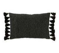 Coussin Déco Pompons "Bella" 40x59cm Noir Noir G