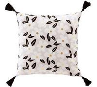 Douceur d'Intérieur, Coussin Déhoussable (45 x 45 cm) Darcy Naturel, Coton Imprimé Or