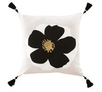 Coussin Déco Pompons Issey 45x45cm Naturel