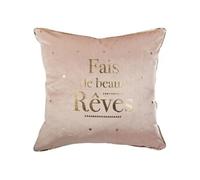 - Coussin Déco "Rêves" 40x40cm Rose