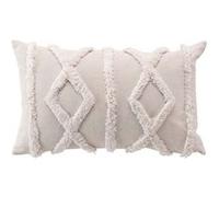 Douceur d'Intérieur, Coussin Déhoussable (30 x 50 cm) Safira Naturel, Polycoton Tufté