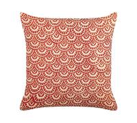 Coussin Décoratif à Motif Géométrique 45 x 45 cm en Coton Rouge Crème RHUS