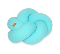 Coussin décoratif avec tressage turquoise