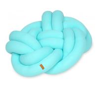 Coussin décoratif avec tressage turquoise