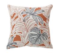 Coussin décoratif déhoussable motif feuillage tropical Blanc 40x40 cm