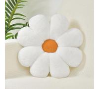 Coussin décoratif en forme de fleur Marguerite, Ibzoa®, 38 cm – Peluche courte, 8 pétales, coussin de siège et décoratif, disponible en rose, blanc, jaune, violet ou marron