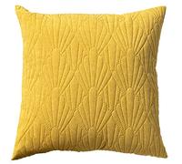 Coussin décoratif en velours jaune, motif coquillage - Décoration d'intérieur - Coussin de soutien lombaire pour siège de voiture, canapé, chambre à coucher, 45 x 45 cm
