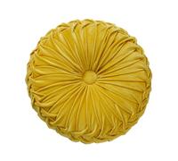 Coussin décoratif en velours jaune plissé pour canapé | 35 cm, coussins pour salon, décoration d'intérieur, coussin décoratif, coussin tufté à la main