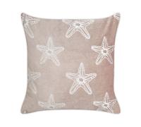 Coussin Décoratif en Velours Rose à Motif d'Etoile de Mer 45 x 45 cm Rembou