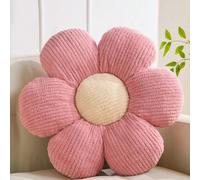 Coussin décoratif floral, coussin doux et mignon en forme de marguerite fait de fausse fourrure de lapin, convient pour la décoration de chambre de printemps, l'accent du canapé, la literie et autres