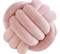 Coussin Décoratif Haut de Gamme à Nœuds (Rose, 22cm/8.6"") - Tissé à Main, Doux Moelleux pour Canapé, Chambre & Salon