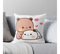Coussin décoratif Kawaii Bubu & Dudu, motif chat mignon de dessin animé pour chambre d'enfant et décoration d'intérieur, chambre à coucher, canapé, lit, taie d'oreiller tendance (I, 60 x 60 cm)