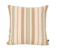 Coussin décoratif matelassé à rayures en toile canevas Vert Olive 45x45 cm