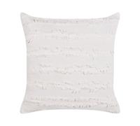 Coussin Décoratif Moderne Carré 45 x 45 cm Déhoussable en Coton Blanc Makneh