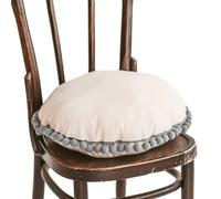 Coussin décoratif rond avec pompons pour chambres d'enfant et espaces de vie