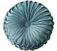 Coussin décoratif rond Unyqoos® en forme de citrouille, revêtement en velours, rembourrage en coton PP, diamètre 35 cm x hauteur 8 cm – coussin décoratif pour canapé, lit et voiture
