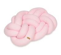 Coussin décoratif rose clair tressé