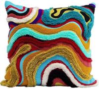Coussin décoratif Unyqoos® de style pop art, avec housse amovible et fermeture éclair, multicolore, carré, en polyester, 45 x 45 cm