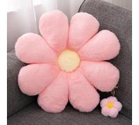 Coussin décoratif Unyqoos® en forme de fleur, motif marguerites, couleur rose, en peluche avec un rembourrage doux en PP, dimensions 45/55 cm, 8 pétales rembourrés, fermeture éclair invisible, idéal p