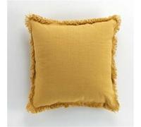 Coussin dehous. compr. franges 45 x 45 cm coton uni vanina Jaune Jaune G