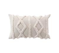 Coussin dehoussable 30 x 50 cm polycoton tufte Safira Naturel