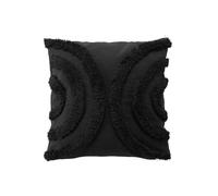 Coussin dehoussable 40 x 40 cm polycoton tufte Zita Noir