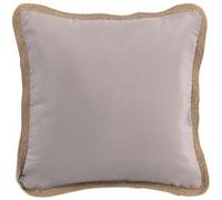 Coussin dehoussable 40 x 40 cm polycoton uni+jute kelonia Gris Gris G
