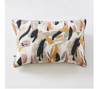 Coussin déhoussable 40 x 60 cm gaze de coton imprimée JULIA - passepoil contrasté