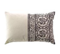 Coussin déhoussable 40 x 60 cm poly-coton Isalina Noir