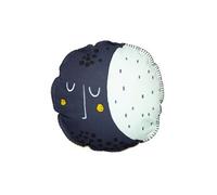 Coussin Déhoussable Ø40cm Motifs Lune et Soleil - LUNEA -