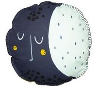 Coussin Déhoussable Ø40cm Motifs Lune et Soleil - LUNEA -