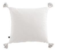 Coussin Déhoussable 40x40cm avec Pompons Gaze de Coton Chantilly - OUREA - ALTOBUY Blanc G
