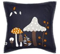 Coussin Déhoussable 40x40cm Coton Motifs Champignons - AUTOMNE - ALTOBUY Bleu G