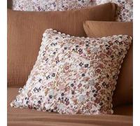 Coussin Déhoussable 40x40cm Gaze de Coton Blanc Imprimé Fleur Biais en Croché - ADONIS - ALTOBUY Blanc G