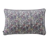 Coussin Déhoussable 40x60cm Gaze de Coton Imprimé Bleu-Violet Imprimé Fleurs - SOIZIC - ALTOBUY Bleu G
